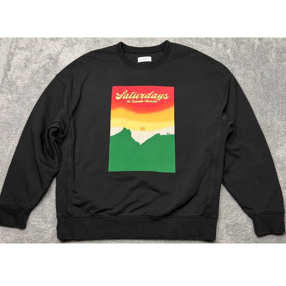 Saturdays New York City Sweatshirt Mens M Medium Black Crewneck Outdoor Graphic